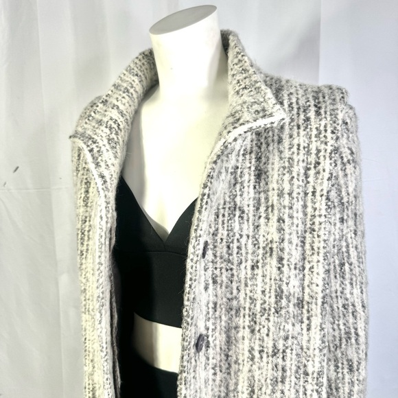 PIERRE DESMARAIS WINTER WOOL COAT WHITE GREY TRENCH COAT VINTAGE MADE IN CANADA - Picture 10 of 15